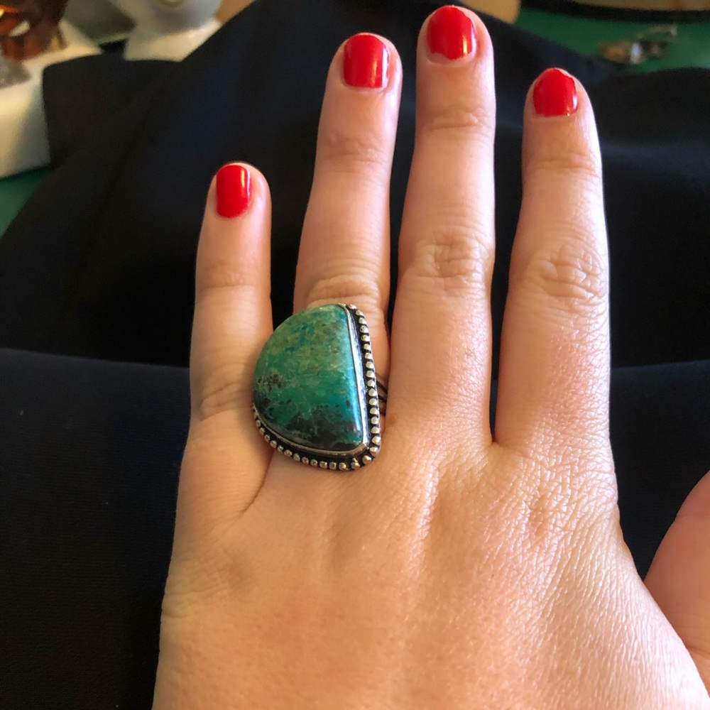 Sterling silver Chrysocolla ring- SZ 7